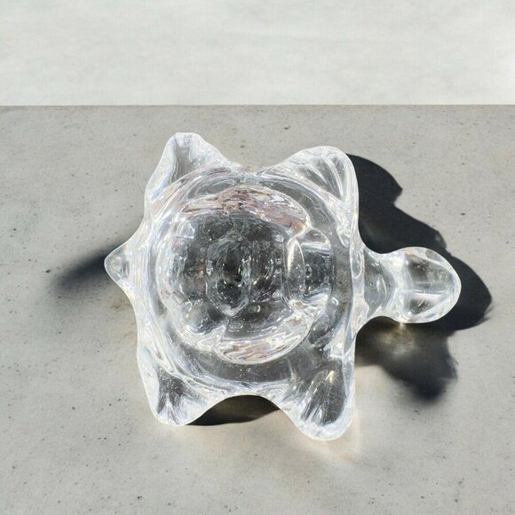 Vintage Clear Glass Crystal Miniature Turtle Reptile Figurine Decor Small Figure - Picture 3 of 15